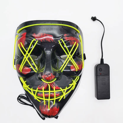 Light-Up Neon Halloween Mask – Battery Powered Costume Accessory