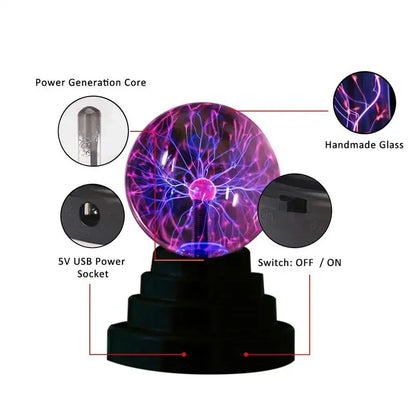 Plasma Ball Touch Lamp – Interactive Lightning Sphere for Fun & Decor