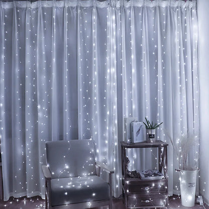 Christmas Curtain Garland LED String Lights – Festive Holiday Decor