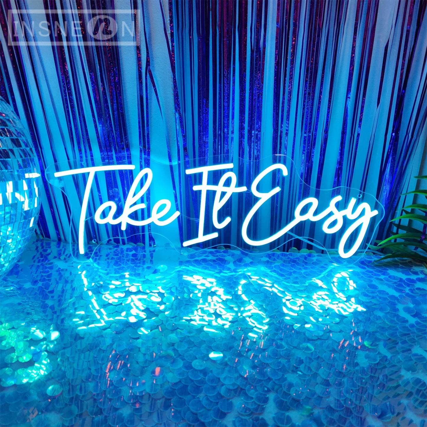 "Take It Easy" LED Neon Signs – Relaxing Sign for Home, Office, or Events