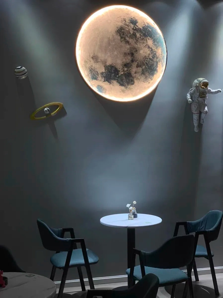 Modern Moon or Earth LED Wall Light – Celestial Glow for Contemporary Decor