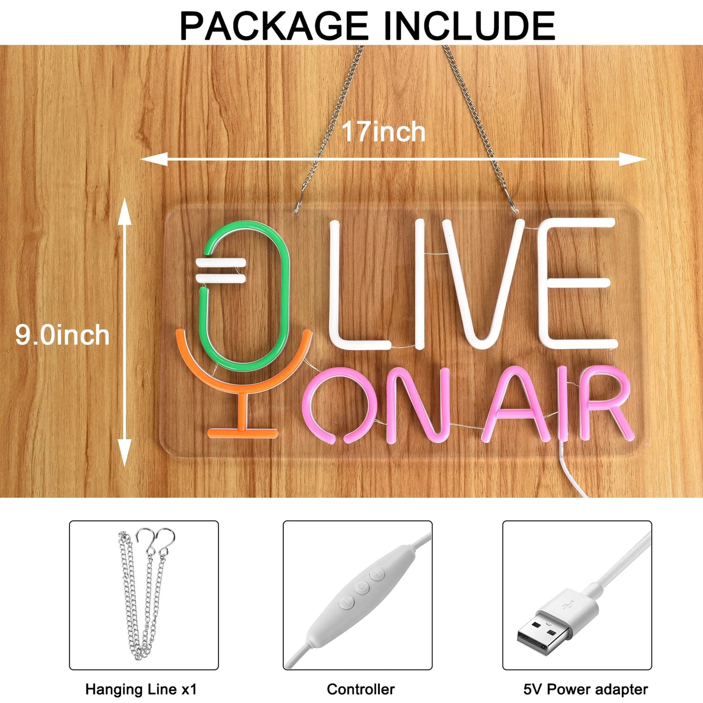 LIVE ON AIR Neon LED Sign – Bold Studio, Streaming, & Business Wall Decor