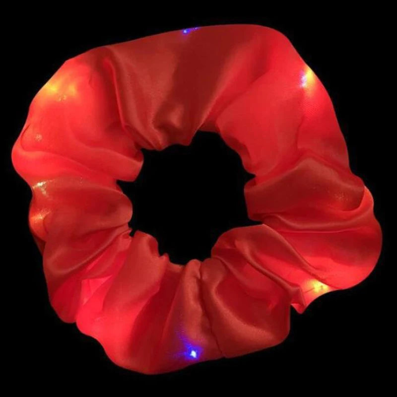 1/10pcs Women’s Light-Up Hair Scrunchies – Glow-in-the-Dark LED Hair Accessories