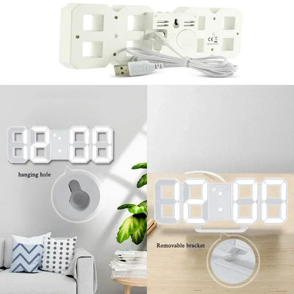 3D LED Digital Alarm Clock – Modern Time Display
