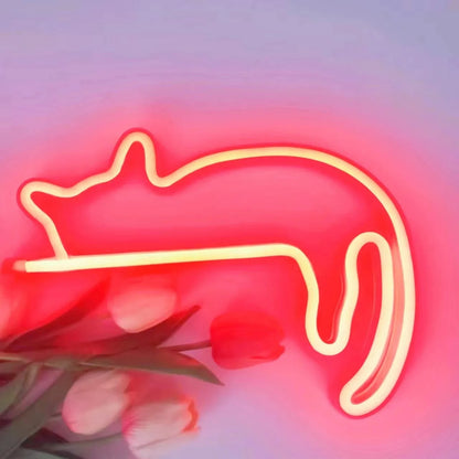 Lounging Cat Neon Signs – Cozy & Whimsical LED Wall Decor