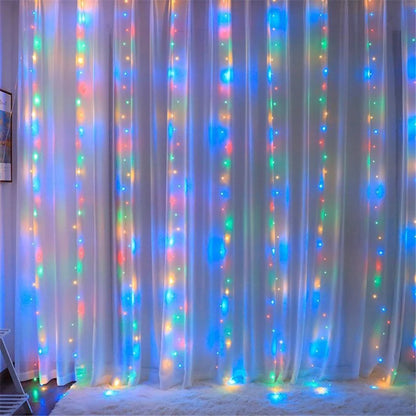 Christmas Curtain Garland LED String Lights – Festive Holiday Decor