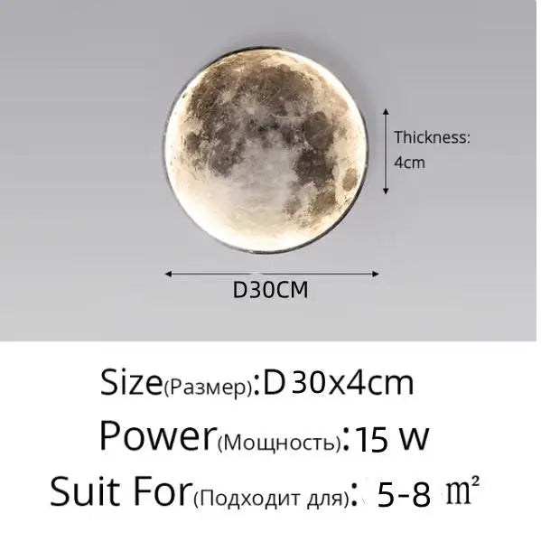 Modern Moon or Earth LED Wall Light – Celestial Glow for Contemporary Decor