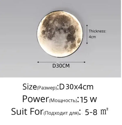Modern Moon or Earth LED Wall Light – Celestial Glow for Contemporary Decor