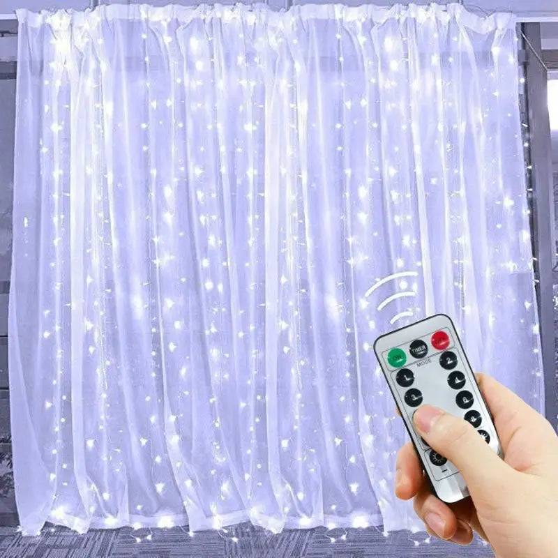 Christmas Curtain Garland LED String Lights – Festive Holiday Decor