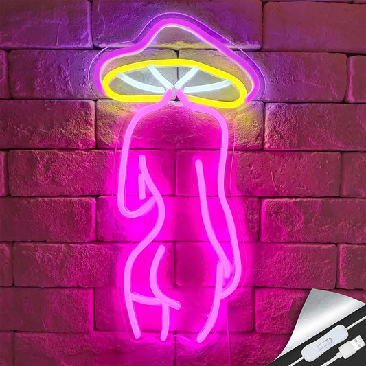 Mushroom Lady Neon LED Sign – Artistic LED Wall Decor