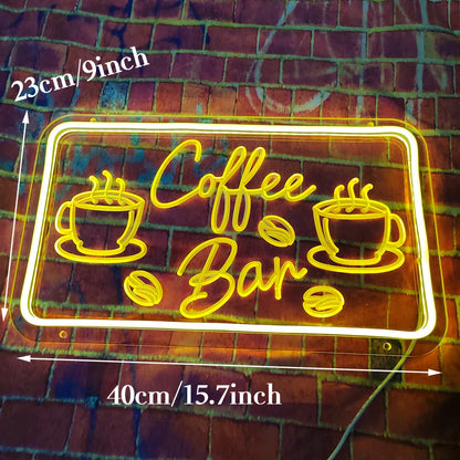 Neon Coffee Shop Sign – Vibrant & Inviting Cafe Wall Decor