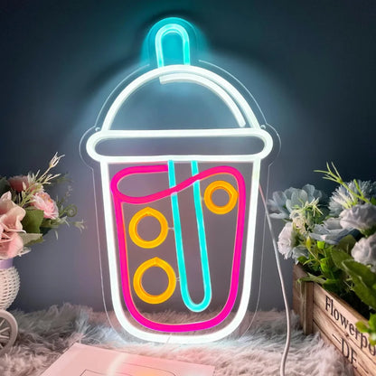 Boba Tea LED Neon Sign – Fun & Quirky Wall Decor for Boba Lovers