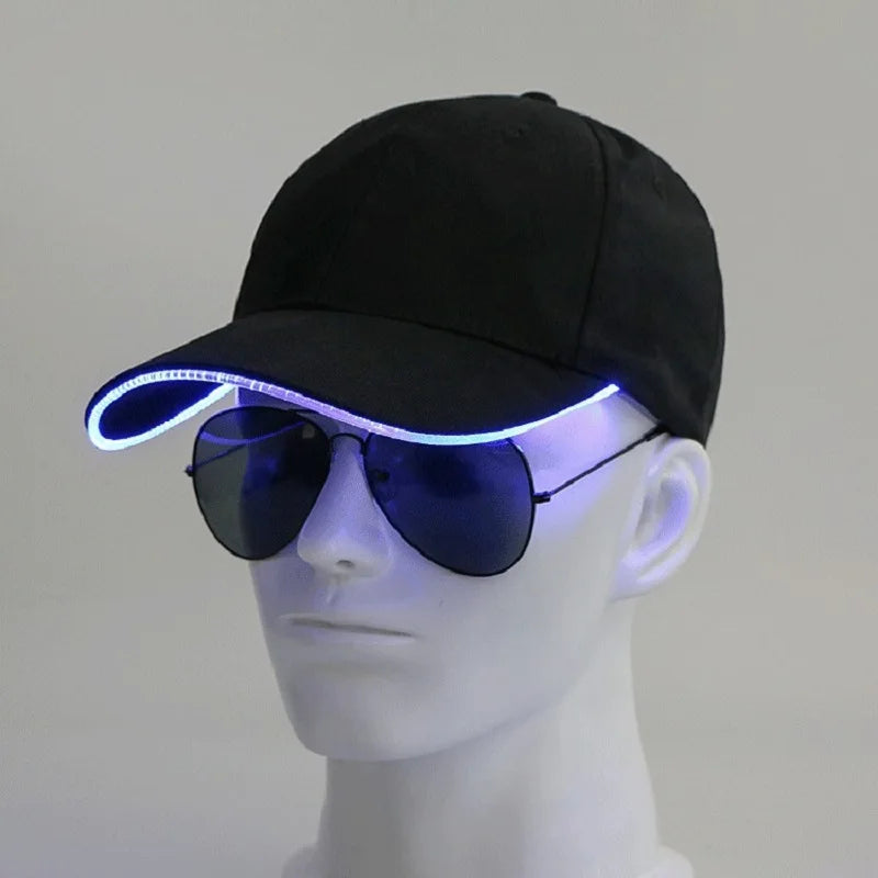 Neon LED Baseball Hat – Glow-in-the-Dark Light-Up Cap