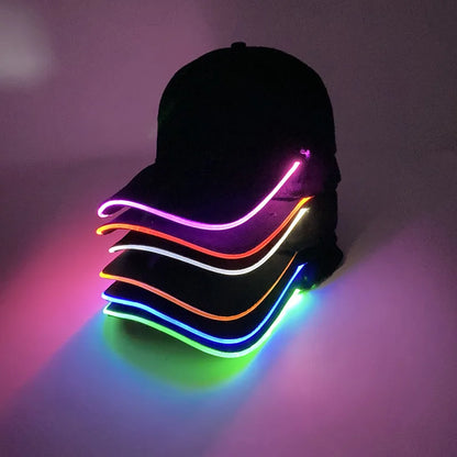 Neon LED Baseball Hat – Glow-in-the-Dark Light-Up Cap