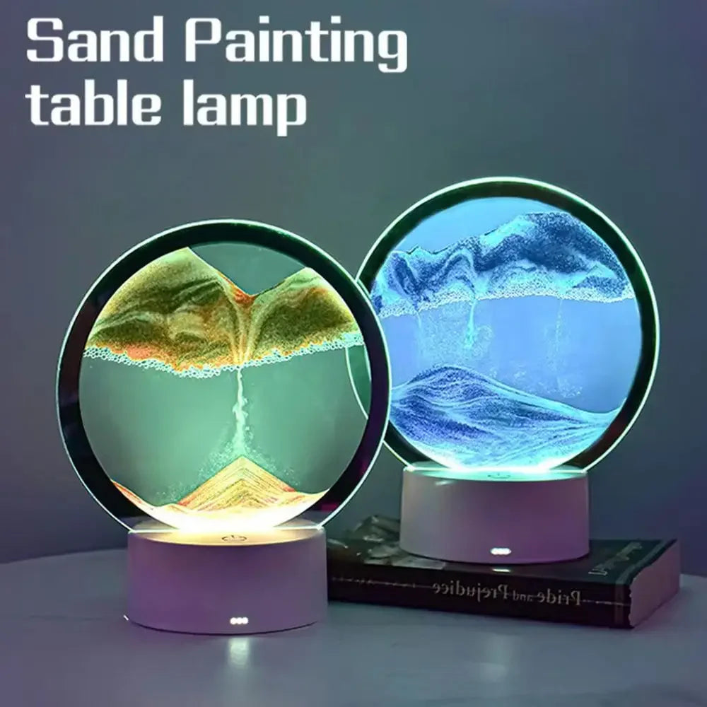 Moving Sand Art LED Hourglass – Mesmerizing Flowing Sand Display