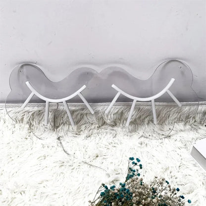 Eyelashes Neon Sign – Chic LED Wall Decor for Beauty Lovers