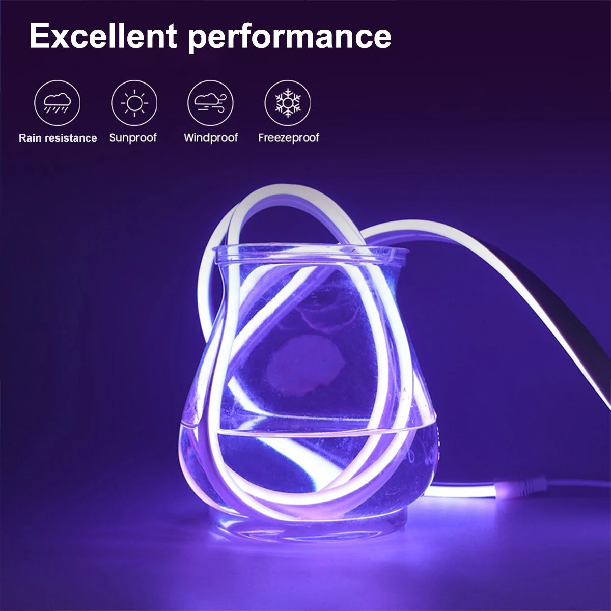 10'/16' Remote Control LED Neon Lightstrip – Customizable Color-Changing Ambient Lighting