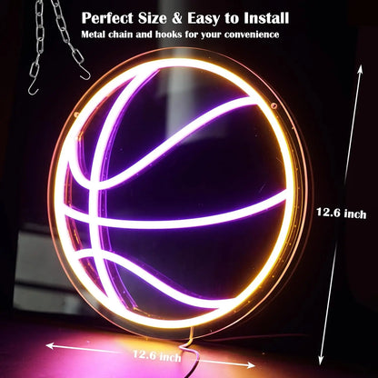 Basketball LED Neon Sign – Vibrant Sports-Themed Wall Decor