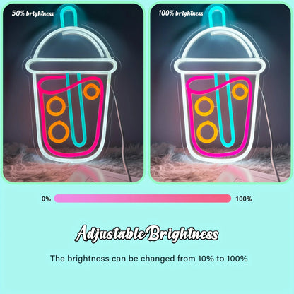 Boba Tea LED Neon Sign – Fun & Quirky Wall Decor for Boba Lovers